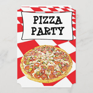 Invitaciones de cumpleaños de Fiesta Pizza