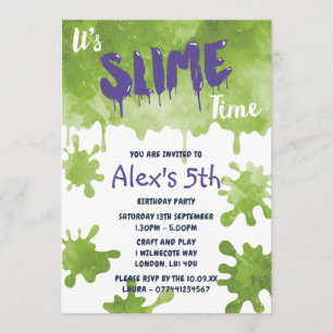 Invitaciones de cumpleaños de Fiesta Slime