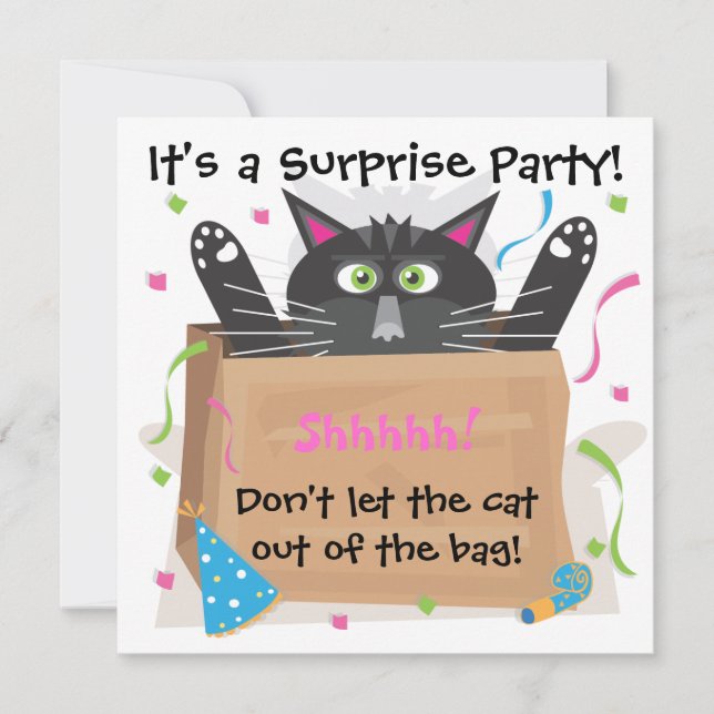 Invitaciones de cumpleaños de fiesta sorpresa (Anverso)