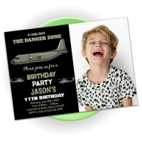 Invitaciones de cumpleaños de Fighter Jet Fotograf