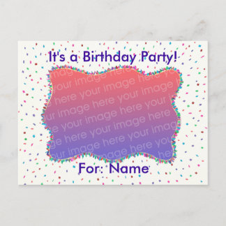 Invitaciones de cumpleaños de foto de Confetti en 