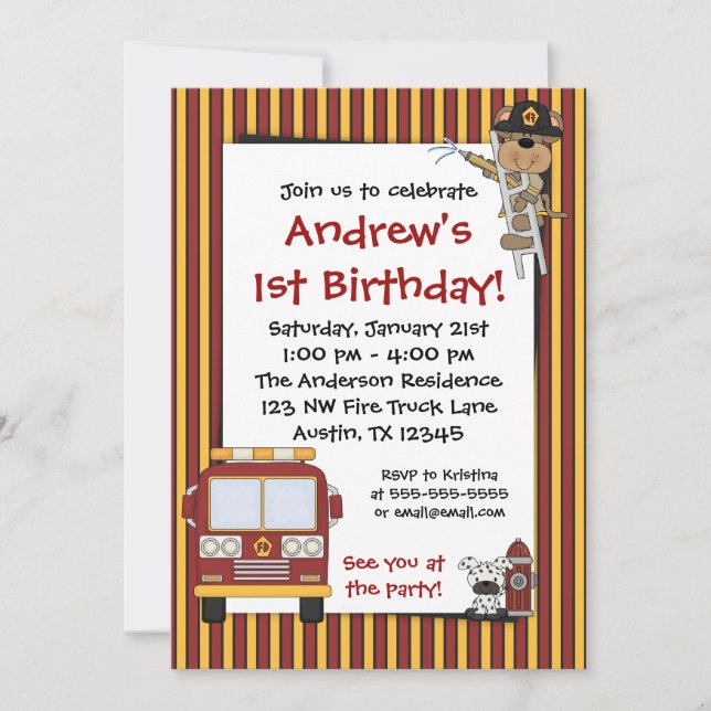 Invitaciones de cumpleaños de franjas de mono de c (Anverso)