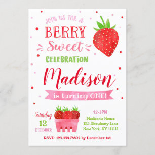 Invitaciones de cumpleaños de fresa