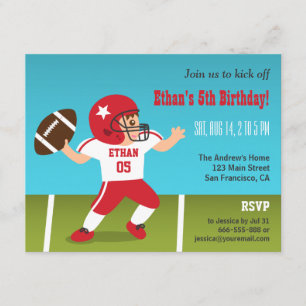 Invitaciones de cumpleaños de fútbol para niño lin