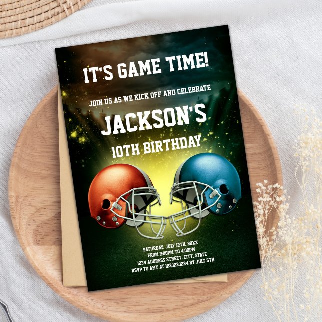Invitaciones de cumpleaños de fútbol rojo vs azul (Red vs Blue Football Birthday Invitations)