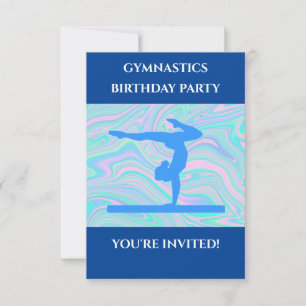 invitaciones de cumpleaños de "GIMNASIA" para niña