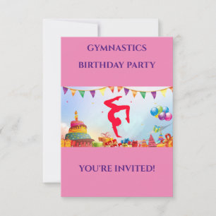 Invitaciones de cumpleaños de "GIMNASTICS" para ch