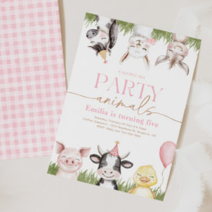 Invitaciones de cumpleaños de Girly Farm
