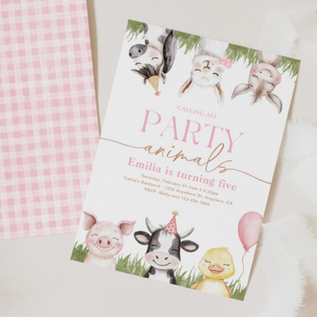Invitaciones de cumpleaños de Girly Farm (Subido por el creador)