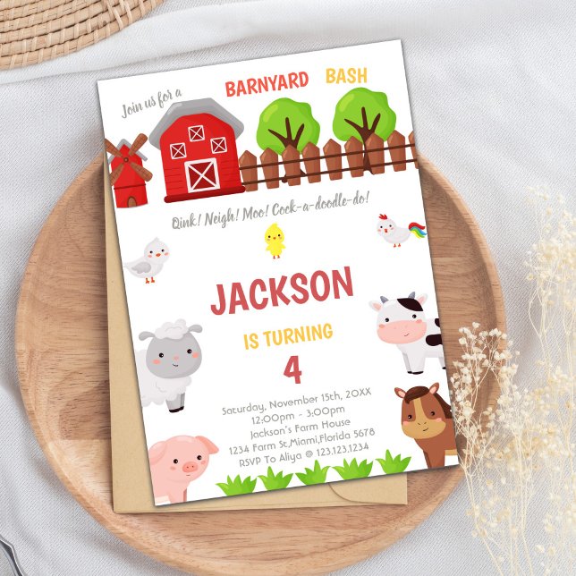 Invitaciones de cumpleaños de Green Farm (Green Farm Birthday Invitations)