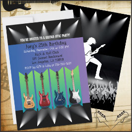 Invitaciones de cumpleaños de guitarra eléctrica d