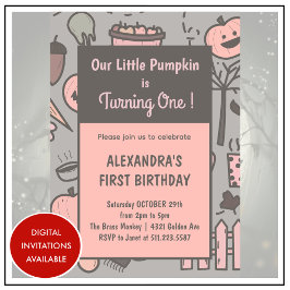 invitaciones de cumpleaños de Halloween 1er cumple