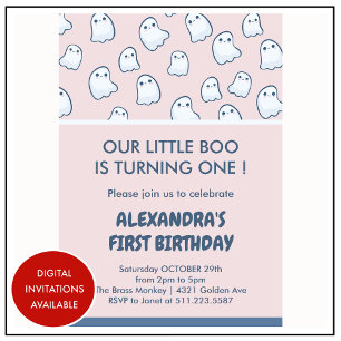 invitaciones de cumpleaños de Halloween 1er cumple