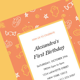 invitaciones de cumpleaños de Halloween 1er otoño