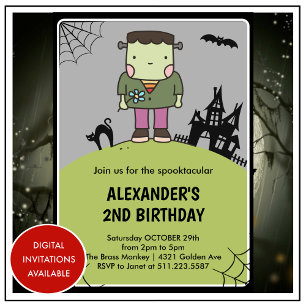 Invitaciones de cumpleaños de Halloween 2º cumplea