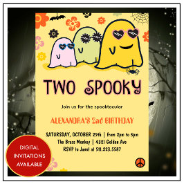 invitaciones de cumpleaños de Halloween 2º fantasm