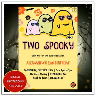 invitaciones de cumpleaños de Halloween 2º fantasm