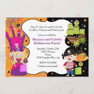 Invitaciones de cumpleaños de Halloween de pirata 