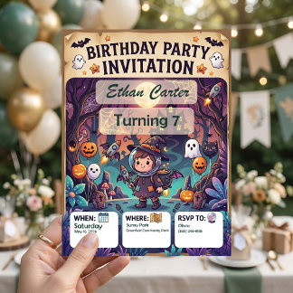 Invitaciones de cumpleaños de Halloween espeluznan