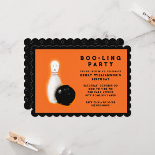 Invitaciones de cumpleaños de Halloween para bolos