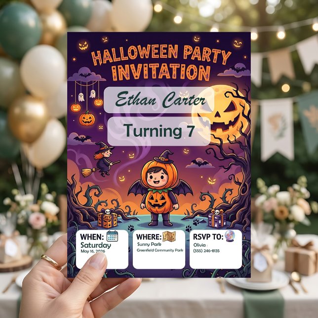 Invitaciones de cumpleaños de Halloween personaliz (Subido por el creador)