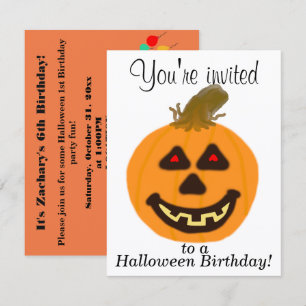 Invitaciones de cumpleaños de Halloween PERSONALIZ