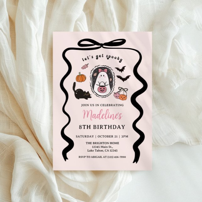 Invitaciones de cumpleaños de Halloween rosadas (Subido por el creador)