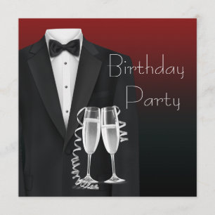 Invitaciones de cumpleaños de hombre para esmoquin