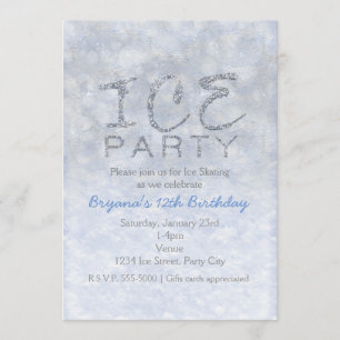 Invitaciones de cumpleaños de invierno de hielo y 