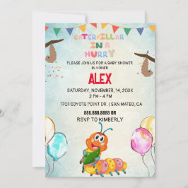 Invitaciones de cumpleaños de la oruga de la oruga