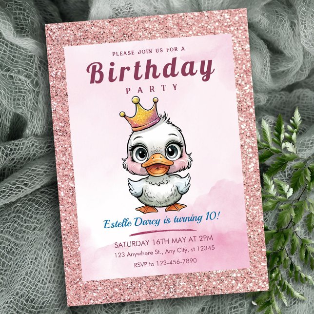 Invitaciones de cumpleaños de la princesa de pato  (Subido por el creador)