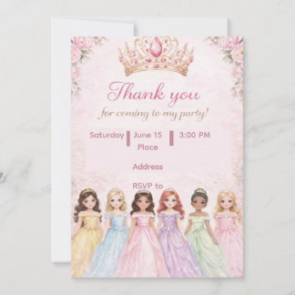 Invitaciones de cumpleaños de la princesa real