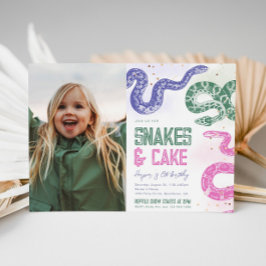 Invitaciones de cumpleaños de la serpiente de foto