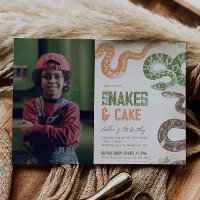Invitaciones de cumpleaños de la serpiente fotográ