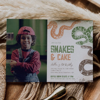 Invitaciones de cumpleaños de la serpiente fotográ