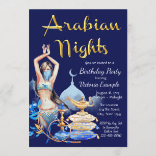 Invitaciones de cumpleaños de las Noches Árabes