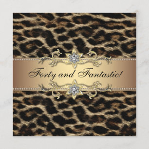 Invitaciones de cumpleaños de leopardo para mujer