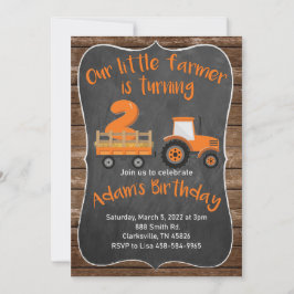 Invitaciones de cumpleaños de Little Farmer Tracto
