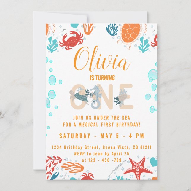 Invitaciones de cumpleaños de Little Girl Under th (Anverso)