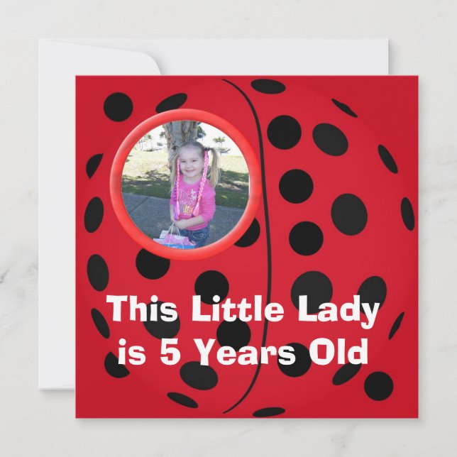 Invitaciones de cumpleaños de Little Lady Ladybug (Anverso)