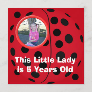 Invitaciones de cumpleaños de Little Lady Ladybug