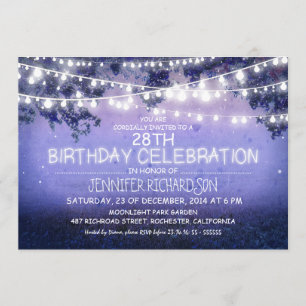 invitaciones de cumpleaños de luces azules de noch