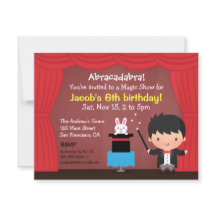 Invitaciones de Cumpleaños de Magia del Mago Niño