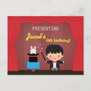 Invitaciones de Cumpleaños de Magia para Niños Mag