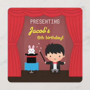 Invitaciones de Cumpleaños de Magia para Niños Mag