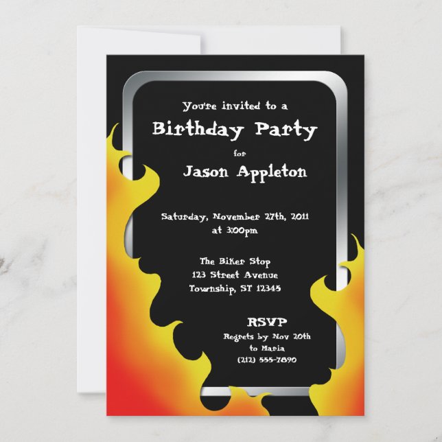 Invitaciones de cumpleaños de marco plateado para  (Anverso)