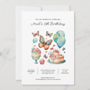 Invitaciones de cumpleaños de mariposa imprimibles
