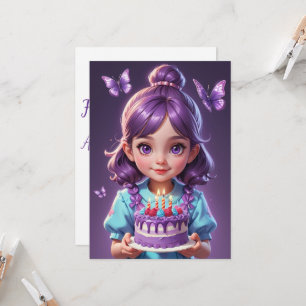 invitaciones de cumpleaños de mariposa púrpura chi