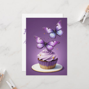 invitaciones de cumpleaños de mariposa púrpura chi