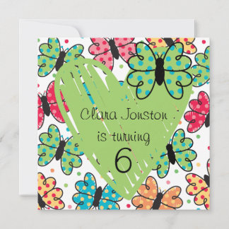 Invitaciones de cumpleaños de mariposas personaliz